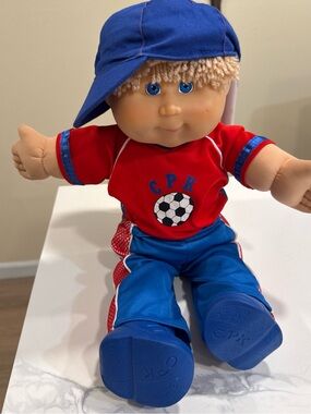 Source Unknown Red & Blue Soccer Plush Doll